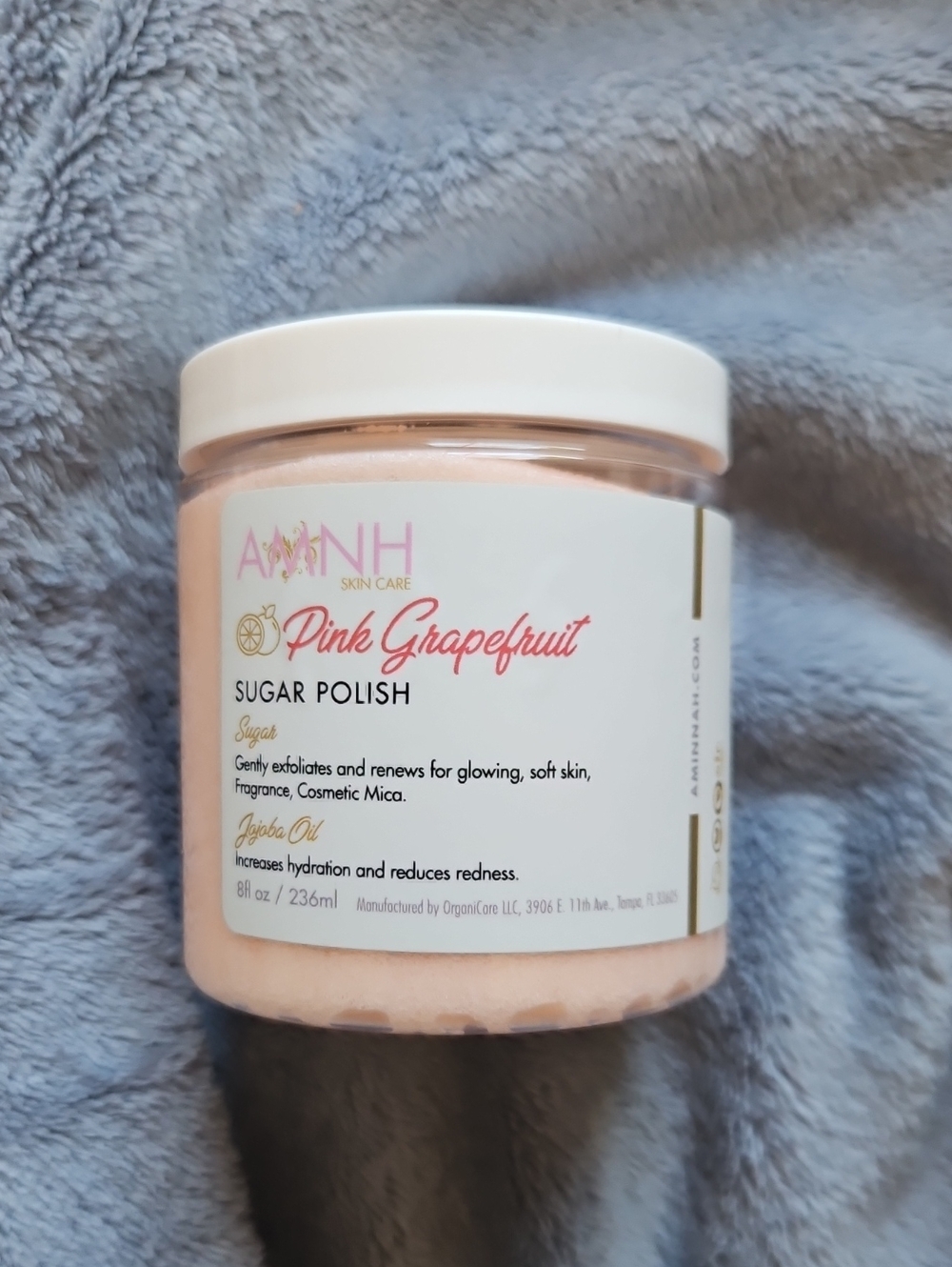 Aminnah Pink Grapefruit Sugar Polish - Pink Exfoliating Body Scrub